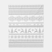 グレーアンドホワイトネームパーソナライズされたクリスマスセーター フリースブランケット (正面)