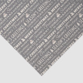 グレーアンドホワイトメリークリスマスレトロタイポグラフィ 薄葉紙 (詳細)