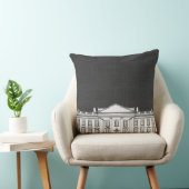 グレーアンドホワイトワシントンDCザホワイトハウス クッション (椅子)