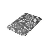 グレーアンドホワイトヴィンテージファームハウスフローラプリント バスマット (アングル)