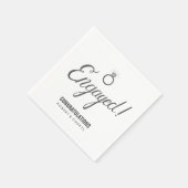 グレーアンドホワイト婚約パーティナプキンス スタンダードカクテルナプキン (角)