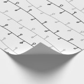 グレーアンドホワイト抽象芸術ホリデーライツクリスマス ラッピングペーパー (角)