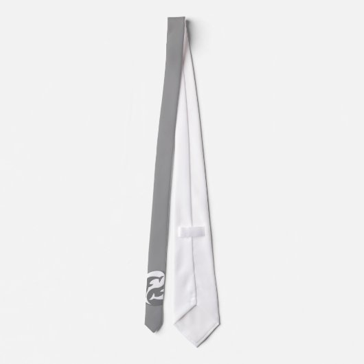 グレーアンドホワイト陰陽ドルフィンネクタイ ネクタイ (裏面)