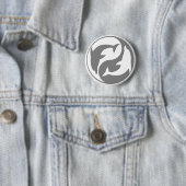 グレーアンドホワイト陰陽ドルフィンボタン 缶バッジ (インサイチュ)