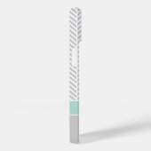 グレーアンドミントヘリンボーンスワールモノグラム Case-Mate iPhoneケース (裏面 / 右)