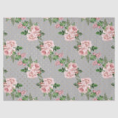 グレーアンド金ゴールド水玉模様とピンクロセスデコパージュ 薄葉紙 (正面)