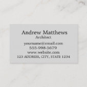 グレーアーキテクトホーム建築 モダン 名刺 (裏面)