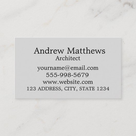 グレーアーキテクトホーム建築 モダン 名刺 (裏面)