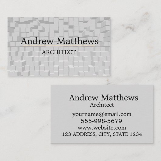 グレーアーキテクトホーム建築 モダン 名刺 (正面/裏面)