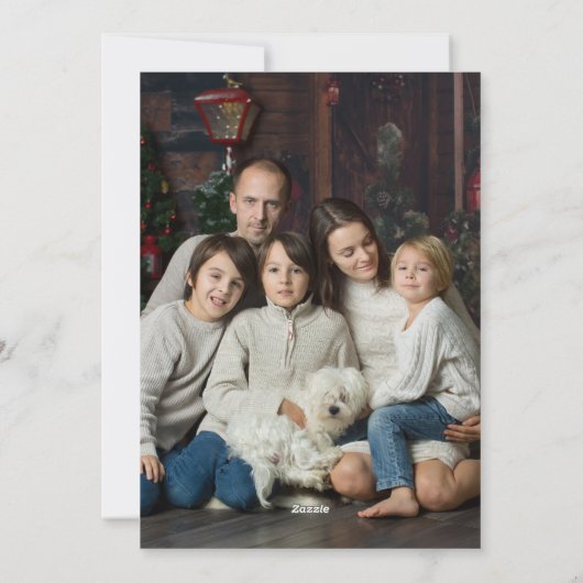 グレーアーチグリーンワイルドフォレストクリスマスツリー シーズンカード (裏面)