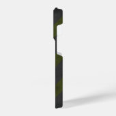 グレーアーミーグリーンヴィンテージのシェブロン模様の線 iPhoneケース (左側面)