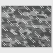 グレーアーミー迷彩柄迷彩模様カスタム誕生日 ラッピングペーパー (フラット)