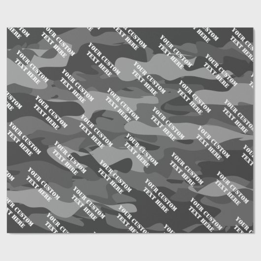 グレーアーミー迷彩柄迷彩模様カスタム誕生日 ラッピングペーパー (フラット)