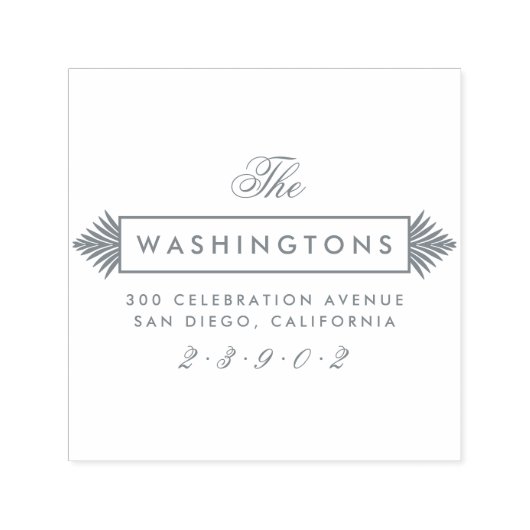 グレーアールデコファミリ名差出人住所 セルフインキングスタンプ (デザイン)