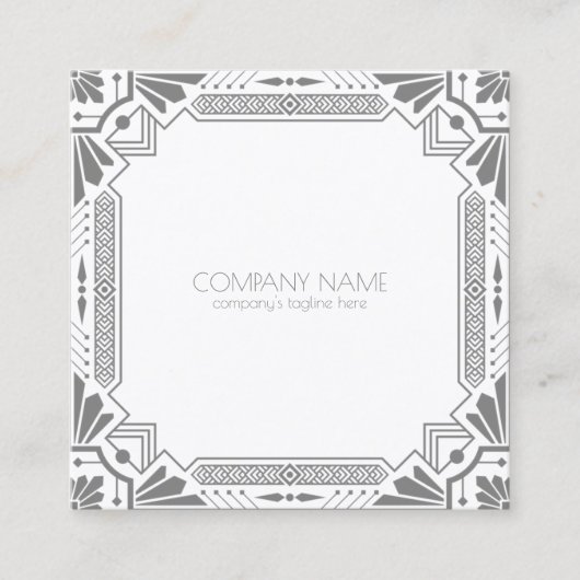 グレーアールデコ枠 スクエア名刺 (正面)
