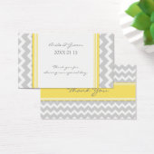 グレーイエローシェブロン結婚式の引き出物ラベル (デスク)