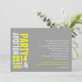 グレーイエロータイポグラフィホリデーパーティー 招待状 (スタンド正面)