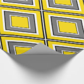 グレーイエローダイヤモンド幾何学模様 ラッピングペーパー (角)