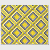 グレーイエローダイヤモンド幾何学模様 ラッピングペーパー (フラット)