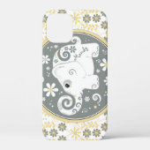 グレーイエローホワイトエレファントフローラ Case-Mate iPhoneケース (裏面)