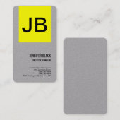 グレーイエローモノグラムミニマルモダンリストプレーン 名刺 (正面/裏面)