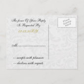 グレーイエローリフェイクボンディアマンテ結婚ル インビテーションポストカード (裏面)