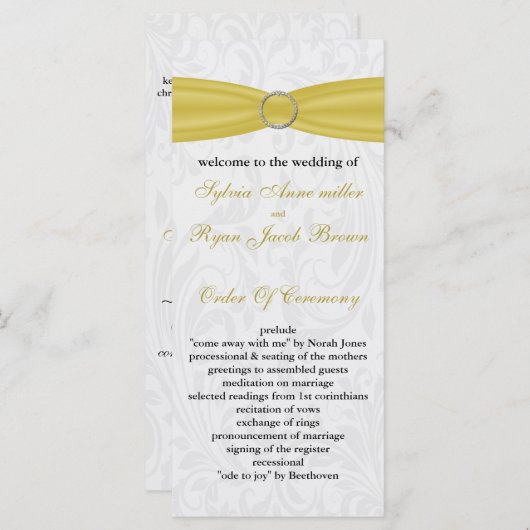 グレーイエローリフェイクボンディアマンテ結婚ル プログラム (正面/裏面)