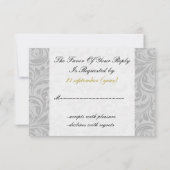 グレーイエローリフェイクボンディアマンテ結婚ル 出欠カード (裏面)