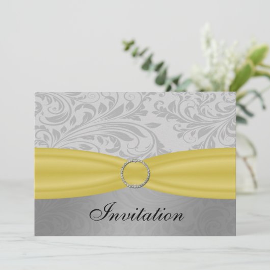 グレーイエローリフェイクボンディアマンテ結婚ル 招待状 (スタンド正面)