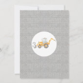 グレーイエロー建築ダーティ3rd-y 3rd誕生日 招待状 (裏面)