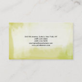 グレーイエロー抽象芸術アートプレーンモダンフェミニン 名刺 (裏面)