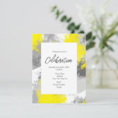 グレーイエロー抽象芸術ブラシストローク招待状 招待状 (スタンド正面)