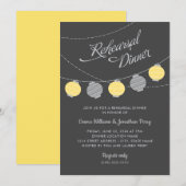グレーイエロー ランタン 結婚式 リハーサル ディナー 招待状 (正面/裏面)