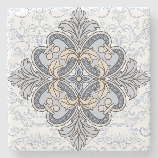 グレーイタリアンタイル石コースター5 ストーンコースター (正面)