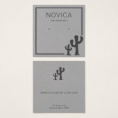 グレーイヤリングディスプレイカード上のシックな木炭サボテン (正面&裏面)