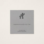 グレーイヤリングディスプレイカード上のシックな木炭サボテン (裏面)