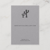 グレーイヤリングディスプレイカード上のシックな木炭サボテン 名刺 (裏面)