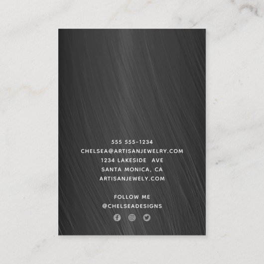 グレーイヤングのネックレスディスプレイロゴソーシャルメディア 名刺 (裏面)