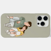 グレーイラストレーションカップルかわいいiphoneケース Case-Mate iPhoneケース (裏面 (横))