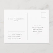 グレーインフィニティシンボル最小シック インビテーションポストカード (裏面)