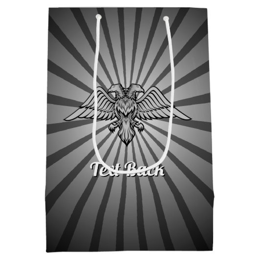 グレーイーグルと2つのヘッド抱き枕 ミディアムペーパーバッグ (裏面)