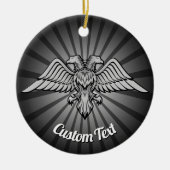 グレーイーグル2頭セラミックオーナメント セラミックオーナメント (正面)