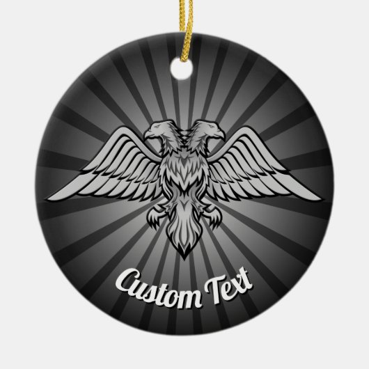 グレーイーグル2頭セラミックオーナメント セラミックオーナメント (正面)