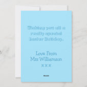 グレーイースターバニープリスクール先生ブルーイースター シーズンカード (裏面)