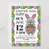 グレーイースターバニー、イースターエッグ狩り 案内状 (正面)