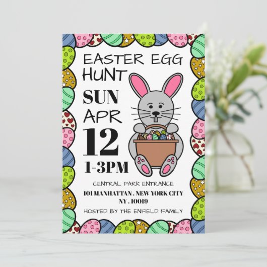 グレーイースターバニー、イースターエッグ狩り 案内状 (スタンド正面)