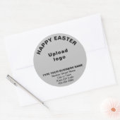 グレーイースタービジネスラウンドステッカー ラウンドシール (封筒)