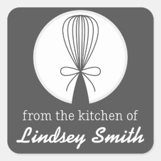 グレーウィスクシルエットキッチンラベル スクエアシール