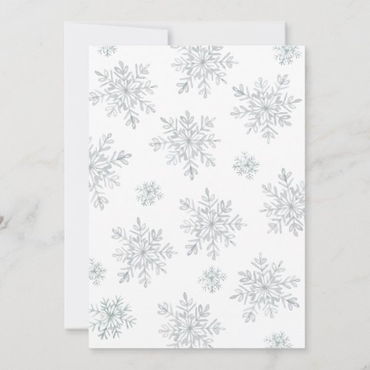 グレーウィンタースノーフレーククリスマスホリデーパーティー 招待状 (裏面)