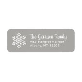 グレーウィンタースノーフレークホリデー差出人住所 ラベル (正面)